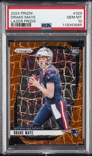 2024 PANINI PRIZM LAZER PRIZM #329 DRAKE MAYE ROOKIE RC PSA 10