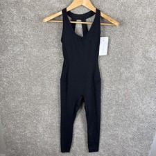 Athleta Transcend Bodysuit Womens XXS Black VitaFree Quick Dry Yoga Athletic NEW