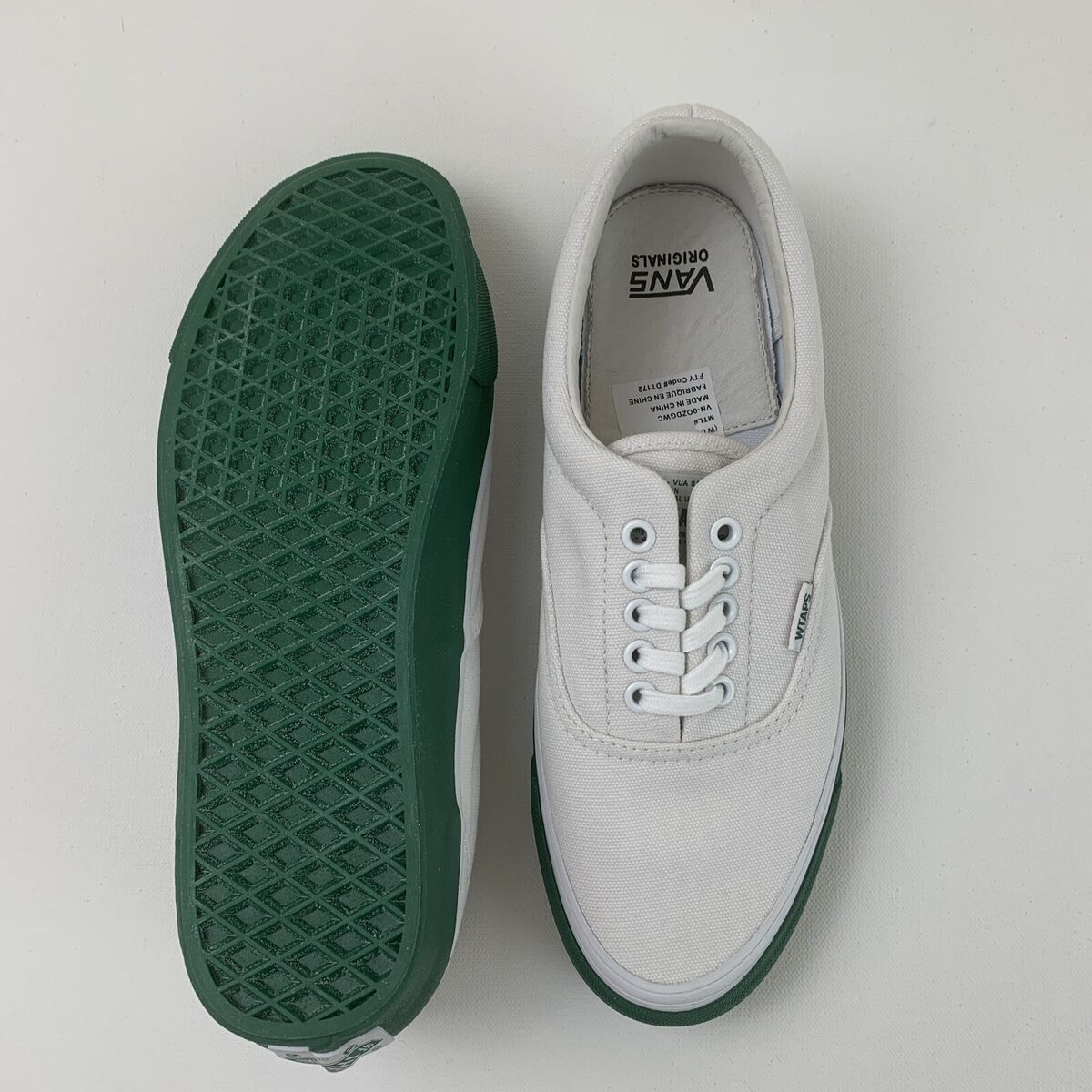 Vans Vault x WTAPS OG Era LX Mens Size 9 White With Green Vans Vault x WTAPS OG Era LX Mens Size 9 White With Green