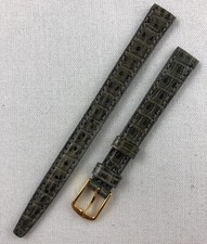 Nos Kreisler Genuine Lizard 10mm Ladies Gray Stitched Watch Band W93