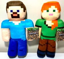 Set of 2 Plush Toys Minecraft Alex Steve 9 Inch New with tags Soft