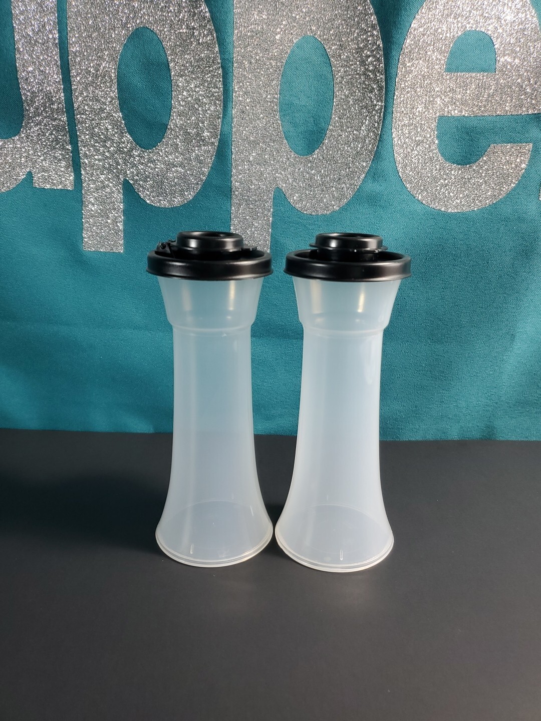 Tupperware Hourglass Salt & Pepper Shakers eBay