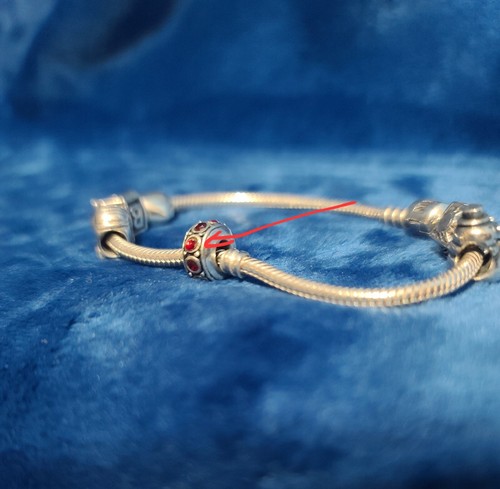 "Brazalete Genuino Pandora Plata Esterlina 925 con Cierre de Barril ALE 6 Dijes 7 3/4" - Imagen 10 de 10