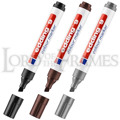 EDDING 9 colori pennarelli ritocchi telaio modanatura nero marrone grigio/argento