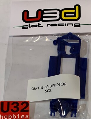Slot Car U3D Chassis 3D Seat Zweimotorigen Ibiza IN Linea Blau Scalextric
