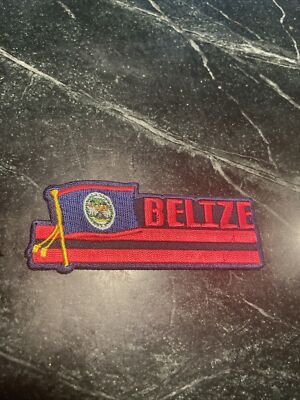 Belize Country Flag patch Iron On Trucker Hat Bag Caribbean Central America 4 
