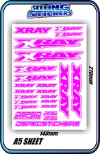 XRAY RC CAR BUGGY STICKER 1/10 1/8 NT1 T4 XB8 RX8 NITRO HUDY ELECTRIC PINK W