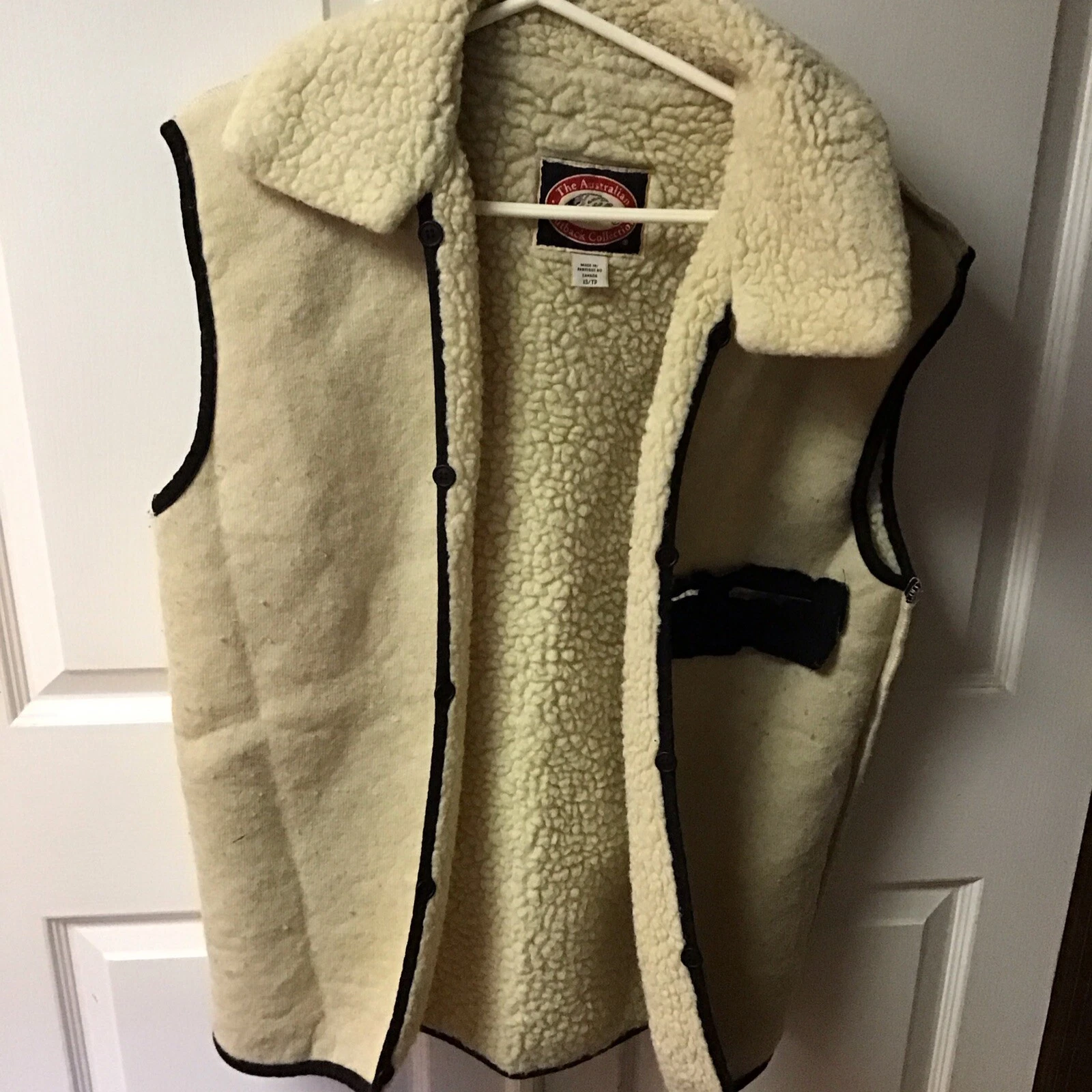 The Australian Outback Collection Wool Button In Liner Vest Natural Size X-Small