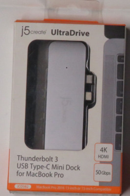 5 create UltraDrive Thunderbolt 3 USB Type-C Mini Dock for MacBook Pro, JCD382