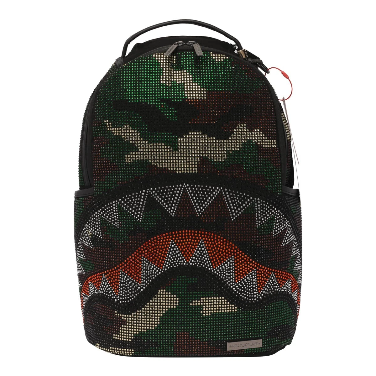 SPRAYGROUND Trinity Camo Crystal Backpack Green Shark Books Bag