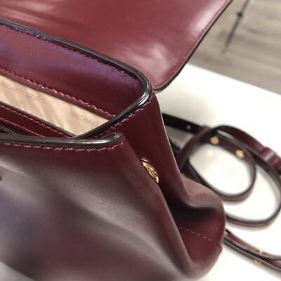 MICHAEL Kors MOTT Chain Leather Backpack Bag Burgundy Maroon  display picture 1