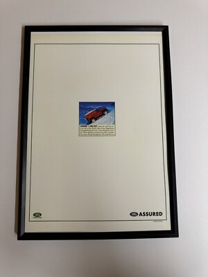 Gerahmter Druck Land Rover Defender Assured gebraucht Magazin Werbung Männerhöhle Wandbild