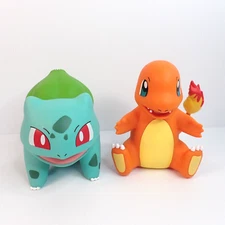 Pokemon Vinyl 7" Figure Lot of 2 Bulbasaur Charmander Jazwares Game Freak 2024
