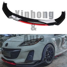 For Mazda 2 3 6 Front Bumper Lip Splitter Spoiler Body Kit Blackred
