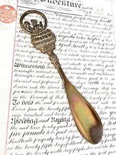 Vintage Brass Shoe Horn Figural Esmeralda with Ring on Top for Hanging