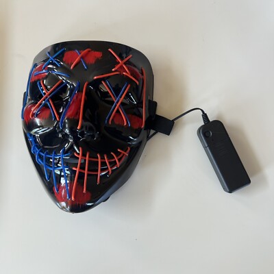 Halloween Clubbing Light Up LED Mask Costume Rave Cosplay Party Purge 3 Modes