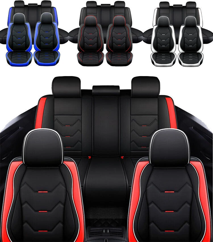 For Dodge Car Seat Cover Full Set Faux Leather Front Rear Cushion Pad Waterproof Foto 2 de 4