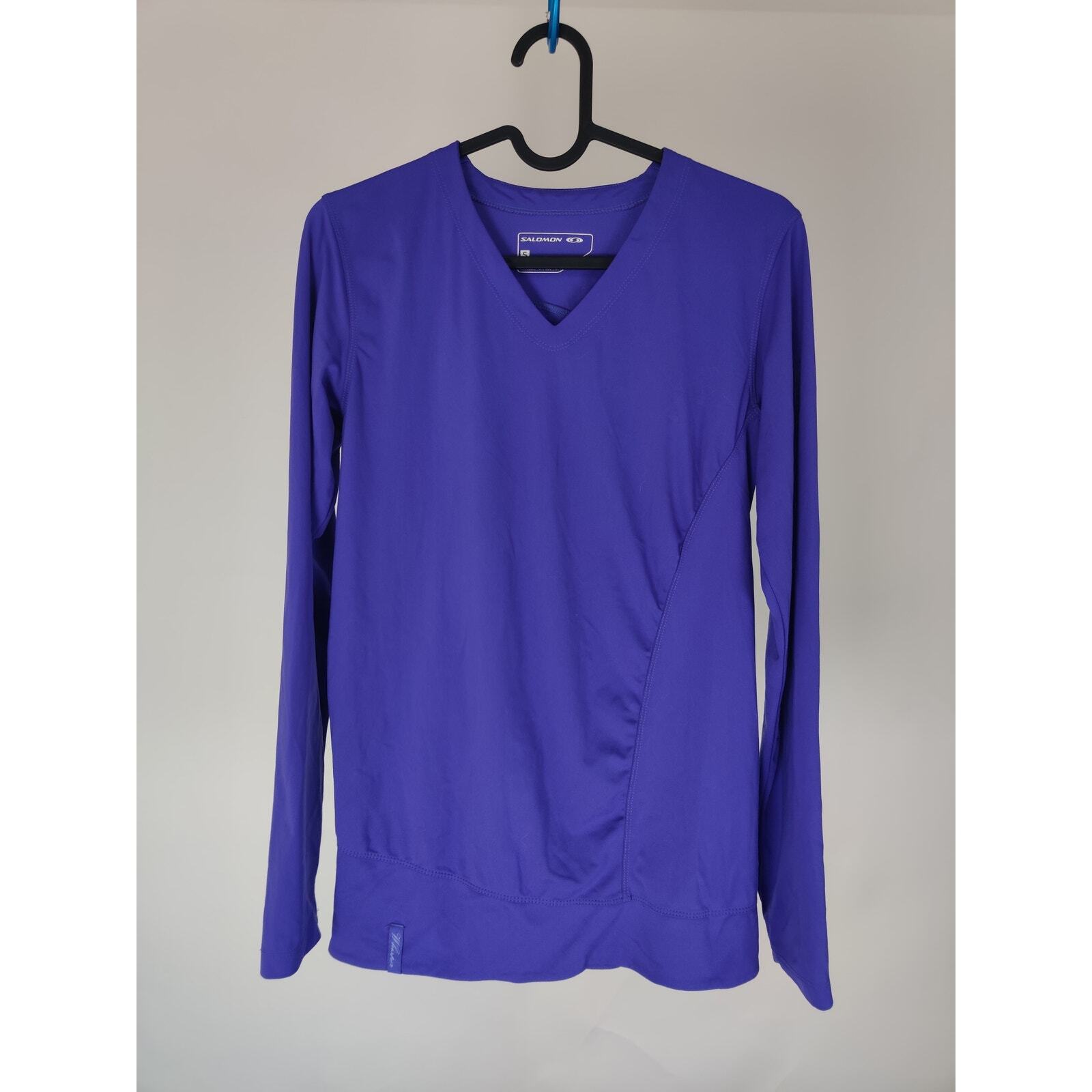 Salomon Camicia Donna Strato Base Manica Lunga Sport Leggera Viola Allenamento S