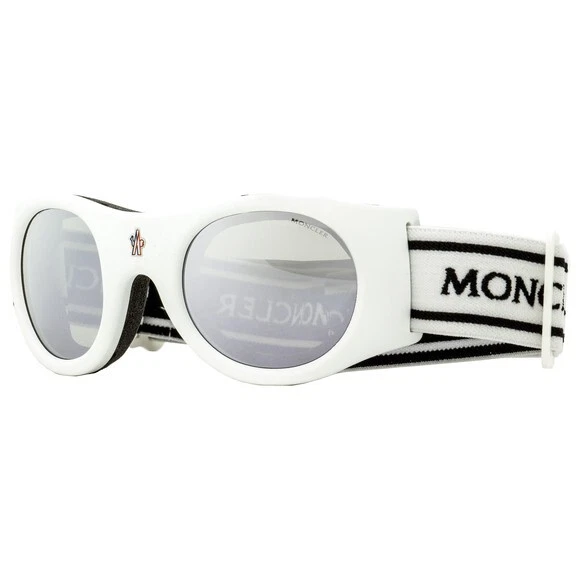 Moncler ML0051 21C Blanco Gafas de Esquí Marca Redondo Deportivo Acetato Marco 55-26 sd* Foto 2 de 2