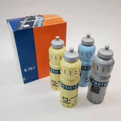Lot of 4 SIGG Switzerland Aluminum Water Bottles 0.75 Lt. Yellow/Blue/Silver