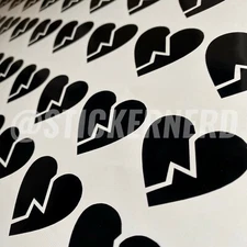 Broken Heart Sticker Pack - 42pcs - Vinyl Window Decals Cool JDM Stickers Decal