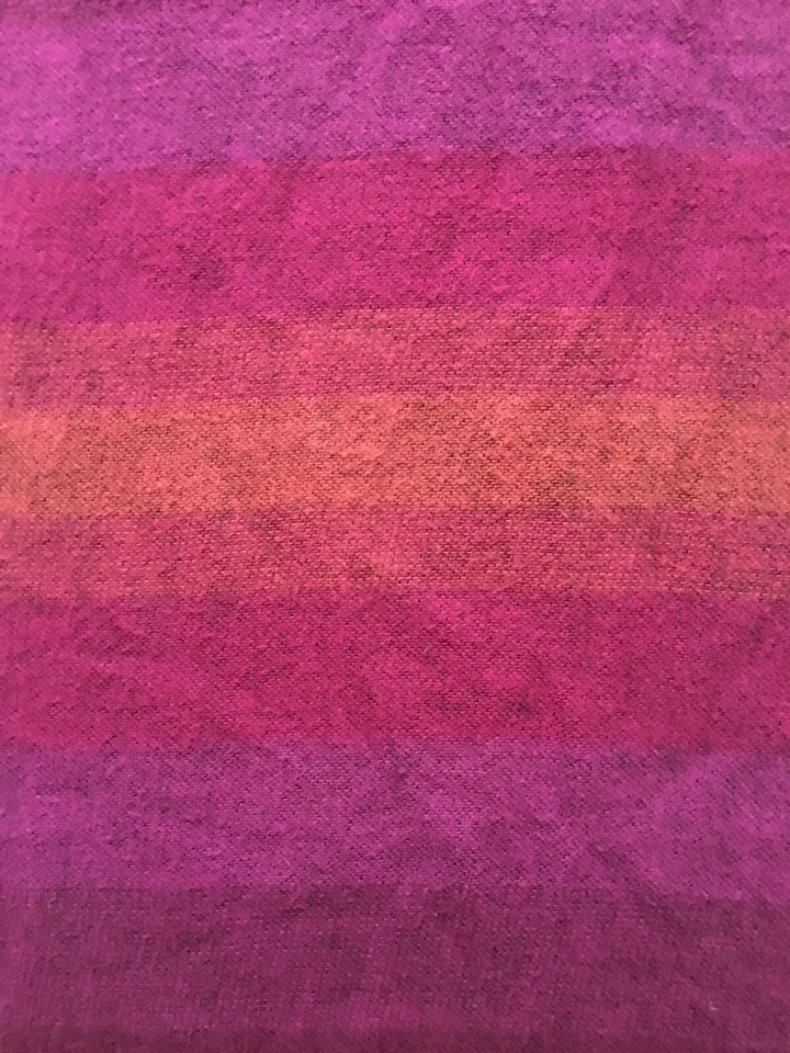 Red Pink Orange Striped Tasseled Scarf Soft Possibly Cashmere - Image 2 of 4