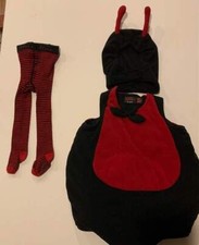 OLD NAVY 3 piece LADYBUG COSTUME 6-12 MO Halloween 6 9 12 with tights red black