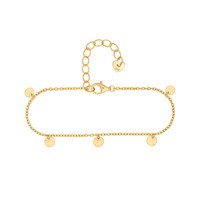 Cai Armband 925 Silber Vergoldet AnhäNger PläTtchen Kreise Damen Neu Cai Armband