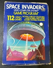 SPACE INVADERS, CX2632, Atari 2600, Atari 1978, Game Cartridge and Box