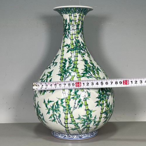 Qing Dynasty Yongzheng year pastels bamboo pattern spring appreciation vase - Picture 9 of 9