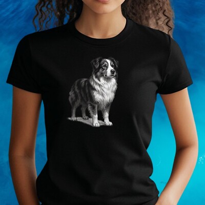 Frauen T-Shirt Australian Shepherd Motiv Baumwolle Größe S bis 3XL
