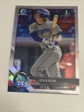 DEVIN MANN 2018 BOWMAN CHROME DRAFT REFRACTOR #BDC-15 1ST BOWMAN LA DODGERS