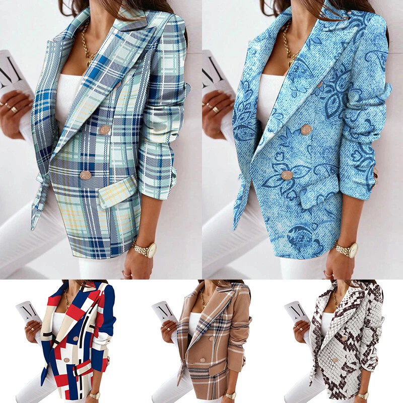 Long plaid blazer cheap