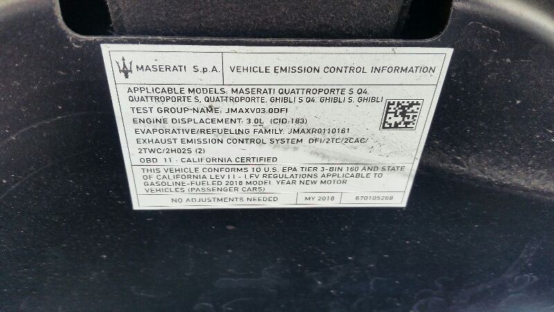 2018 Maserati Ghibli Parking Assist Control Module Fits 17-20 ID 670100874