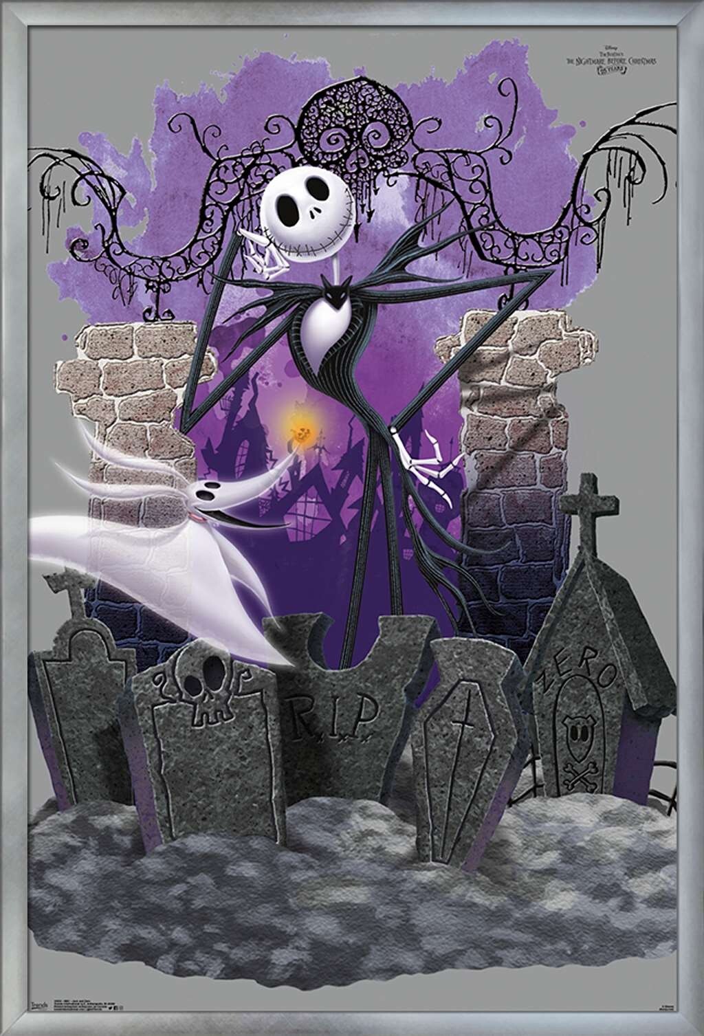 Jack and Zero Nightmare Before Christmas Poster, Disney New Sealed