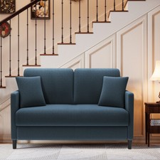 Sofa aus Samt Teddyfleece 2 Sitzer Modern Couch Loveseat Settee Wohnzimmer