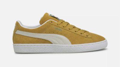 374915-05 Puma Suede Classic XXI Herren Gelb Wildleder Lifestyle Sneaker Schuhe