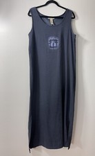 Sweet Jessie Womens Size 16 Blue Fashion Design Maxi Dress Sleeveless Side Slits