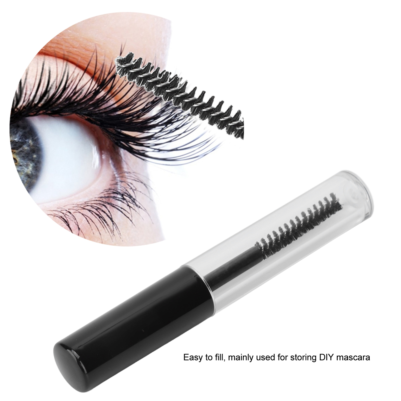 10pcs Empty Mascara Tube Refillable Eyelash Cream Container with Wand 1.5ml