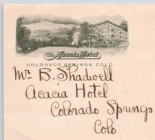 1910s The Acacia Hotel Colorado Springs CO  Advertising Cover