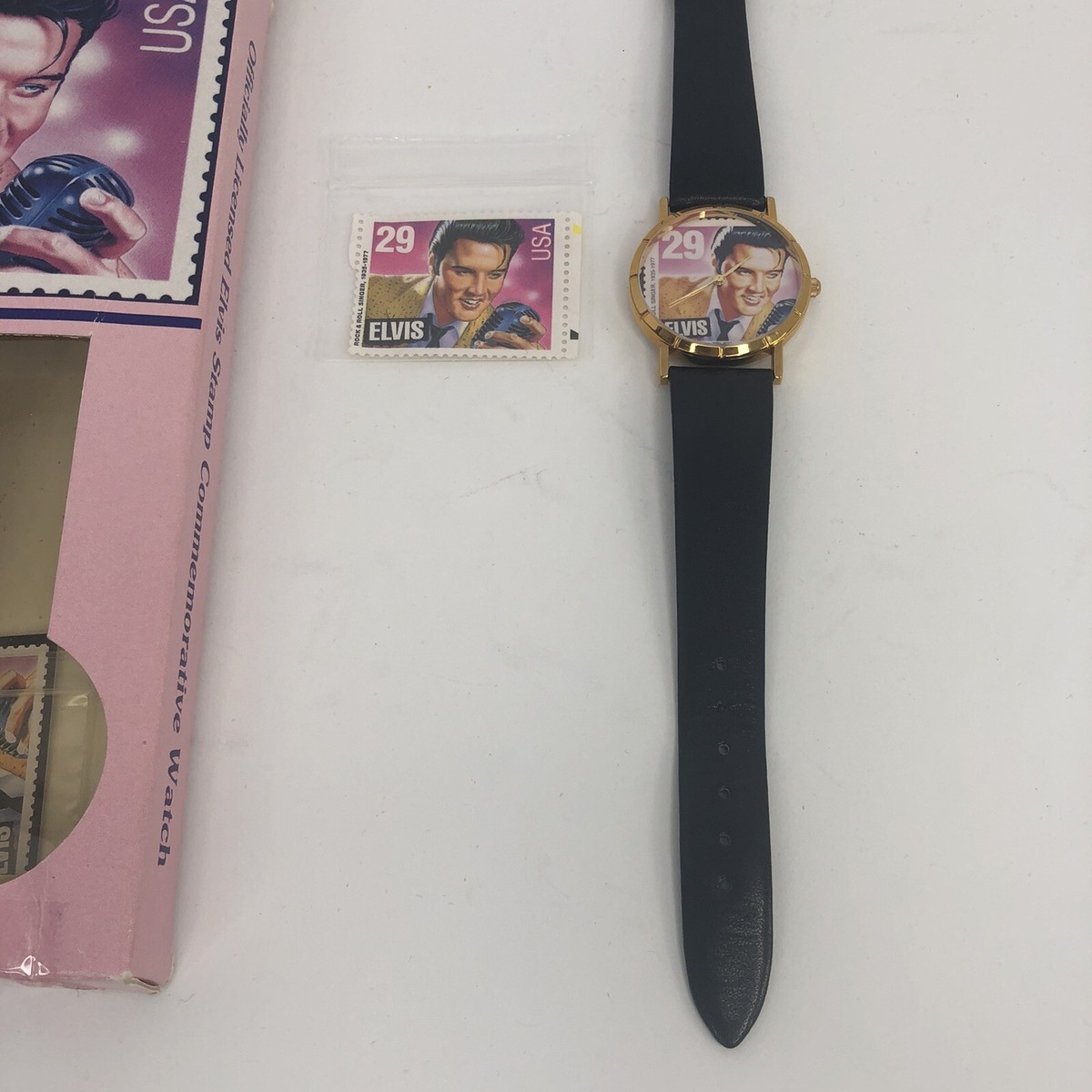 Elvis 1993 Commemorative Stamp Women\'s Watch ELVIS COMMEMORATIVE WATCH & STAMP SET 29 CENT USPS 1993  main image 2