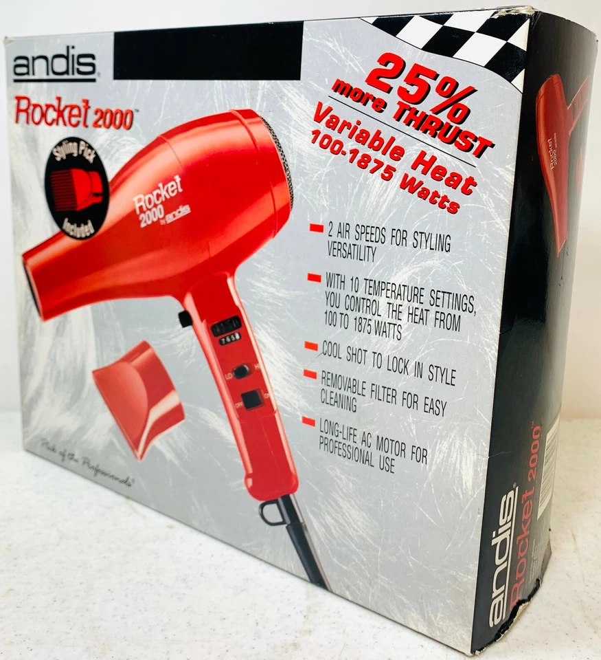 Andis 85105 Secador Rocket 2000 1875 vatios Secador de pelo con concentrador de aire  Foto 2 de 3