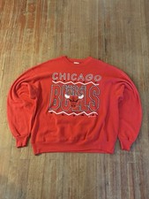 Vintage 90s Hanes Chicago Bulls NBA Jordan Red Crewneck Skater - Men's XXL 2XL