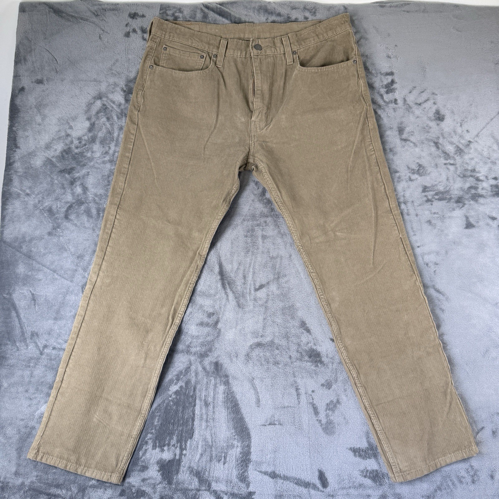 Levi's 502 Series Straight Jeans Beige Corduroy 5-Pocket Medium Wash Men