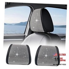 2PCS Bling Car Headrest Covers with Rhinestone,Stylish Car Diamond Style