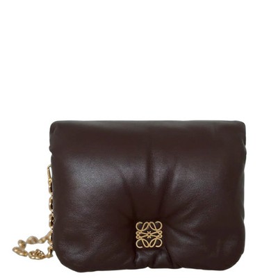 Loewe Goya Puffer Schultertasche dark chocolate / sehr gut