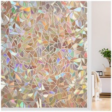 LUTE Rainbow Window Privacy Film 23.6x78.7" Decorative Stained Glass Static Clin