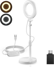 BASICS 5" 13cm Desk Ring Light with Stand 10W LED Selfie Light with Phone