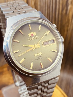 Vintage Orient Mechanical Automatic Movement Analog Dial Men Wrist Watch #7888