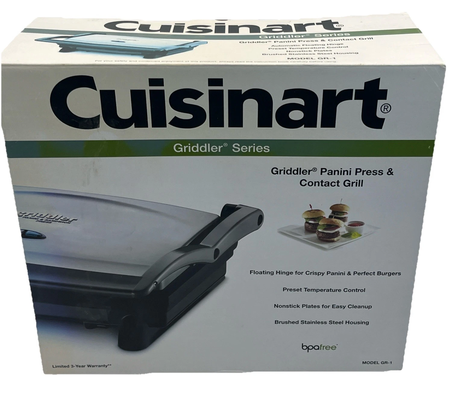 Cuisinart Griddler Panini Sandwich Press GR-1 Nonstick Stainless Steel Grill{59}
Opens in a new wind